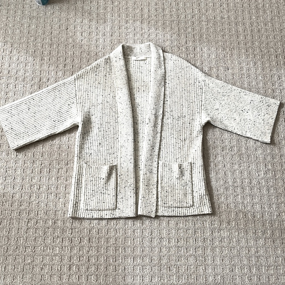 Creatures of Comfort Wool Chunky Knit Marled Duster Cardigan Sweater sz Medium - Picture 3 of 8
